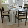 Image de Chaises À Manger Lot De 6 Marron Bois Solide Et Velours Vidaxl