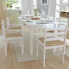 Image de Chaises À Manger Lot De 6 Blanc Bois Solide Et Velours Vidaxl