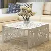 Image de Table Basse Argentée Design Géométrique Aluminium Vidaxl