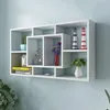 Image de Étagère Murale D'affichage 8 Compartiments Blanc Vidaxl