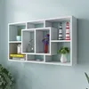Image de vidaXL Étagère murale daffichage 8 compartiments Blanc