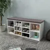 Image de Banc De Rangement À Chaussures 10 Compartiments Blanc Vidaxl