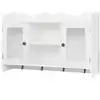 Image de Vidaxl vitrine murale avec étagère de livre dvd verre en mdf blanc 242435