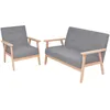 Image de Ensemble De Canapés 2 Pcs Tissu Gris Clair Vidaxl