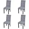 Image de Chaises À Manger Lot De 4 Gris Clair Tissu Vidaxl