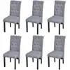 Image de Chaises À Manger Lot De 6 Gris Clair Tissu Vidaxl
