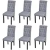 Image de vidaXL 6x Chaise de Salle à Manger Tissu Gris Clair Chaise à Manger Cuisine 272246