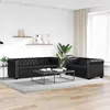 Image de Canapé Chesterfield 2 et 3 places en cuir synthétique noir - VIDAXL - Fixe - Moelleux - Accoudoirs - 146x77cm