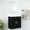 Image de Ensemble De Meubles Salle De Bain 2 Pcs Noir Bois D'ingénierie Vidaxl