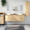 Image de Ensemble De Meubles Salle De Bain 7 Pcs Chêne Bois D'ingénierie Vidaxl