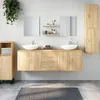 Image de vidaXL Ensemble de Meubles Salle de Bain Armoires 7 pcs Armoires Murales avec Miroir Placards de Rangement Moderne 242562
