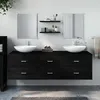 Image de vidaXL Ensemble de meubles salle de bain 5 pcs noir bois dingénierie 242563