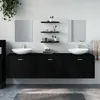 Image de Ensemble De Meubles Salle De Bain 6 Pcs Noir Bois D'ingénierie Vidaxl