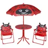 Image de vidaXL Jeu de bistro avec parasol pour enfants 3 pcs Rouge 41842