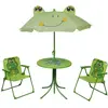 Image de Ensemble De Bistro Avec Parasol Pour Enfants 3 Pcs Vert Vidaxl