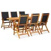 Image de vidaXL Mobilier à Dîner dExtérieur 7 pcs Salon de Jardin Bois dAcacia Solide 41749