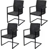 Image de Chaises À Manger Cantilever Lot De 4 Noir Similicuir Vidaxl