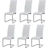 Image de Chaises À Manger Cantilever Lot De 6 Blanc Similicuir Vidaxl