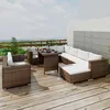 Image de vidaXL Salon de Jardin 10 pcs avec Coussins Meubles de Terrasse Mobilier de Jardin Meubles de Patio Mobilier dExtérieur 41877