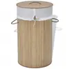Image de Panier À Linge Rond Bambou Naturel Vidaxl