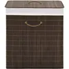 Image de Panier À Linge Rectangulaire Bambou Marron Foncé Vidaxl