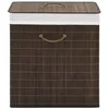 Image de vidaXL Panier à linge rectangulaire Bambou Marron foncé