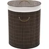 Image de Panier À Linge Ovale Bambou Marron Foncé Vidaxl