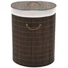 Image de vidaXL Panier à linge ovale Bambou Marron foncé