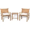 Image de vidaXL Mobilier de bistro 3 pcs avec coussins Bambou 41892