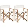 Image de Chaise Pliable Lot De 2 Bambou Et Toile Vidaxl