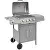 Image de Barbecue À Gaz 4 + 1 Zone De Cuisson Argenté Vidaxl
