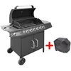 Image de vidaXL Barbecue à gaz 6 + 1 zone de cuisson Noir