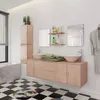 Image de vidaXL Ensemble 9 pcs de mobilier meuble de salle de bain et lavabo vasque Beige 272230