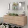 Image de Mobilier De Salle De Bain Avec Lavabo 7 Pcs Beige Vidaxl