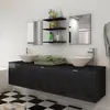 Image de 8 Pièces De Mobilier De Salle De Bain Et Lavabo Noir Vidaxl