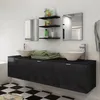 Image de vidaXL Ensemble 8 pcs de mobilier meuble de salle de bain et lavabo vasque Noir 272233
