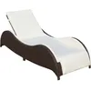 Image de Chaise Longue Avec Coussin Résine Tressée Marron Vidaxl