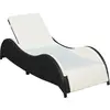 Image de Chaise Longue Avec Coussin Résine Tressée Noir Vidaxl