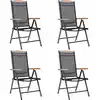 Image de Chaises De Jardin Pliables Lot De 4 Aluminium Et Textilène Noir Vidaxl