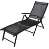 Image de Chaise Longue Pliable Aluminium Noir Vidaxl