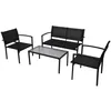 Image de vidaXL Salon de jardin 4 pcs Textilène Noir 42162