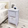 Image de Table De Chevet 2 Pcs Bois Blanc Vidaxl