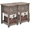 Image de Table De Chevet 2 Pcs Bois Marron Vidaxl