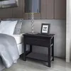 Image de Table De Chevet Bois Noir Vidaxl
