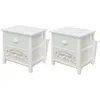 Image de vidaXL Table de chevet en style français 2 pcs Bois
