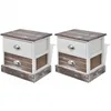 Image de Table De Chevet 2 Pcs Marron Et Blanc Vidaxl