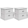 Image de vidaXL Table de chevet 2 pcs Blanc