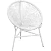 Image de Chaise De Jardin En Corde Forme De Lune Résine Tressée Blanc Vidaxl