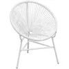 Image de vidaXL Chaise de jardin en corde forme de lune résine tressée blanc 42072