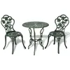 Image de vidaXL Jeu de Bistro Balcon 3pcs Aluminium Coulé Vert Salon de Jardin Terrasse 42164